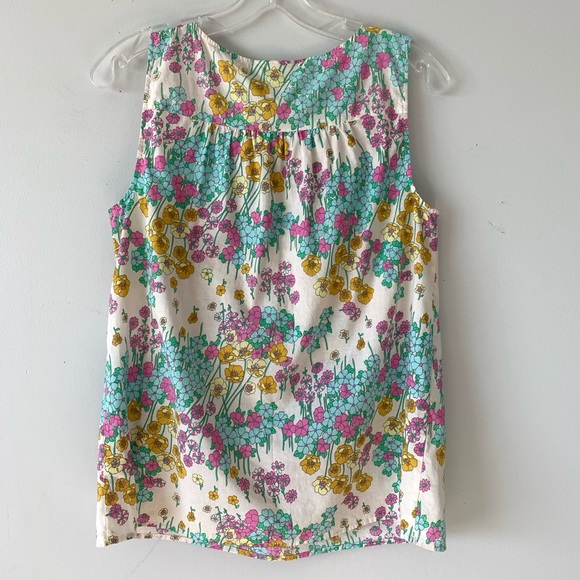 Modcloth Floral Pleated Lace Button Down Tank Top - Picture 6 of 6